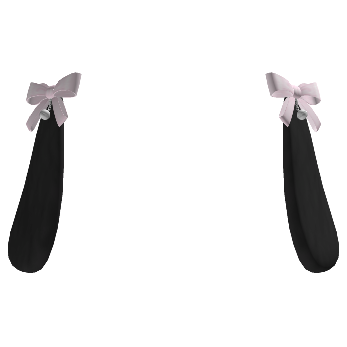 𖹭 delicate bunny ears with bows (Black)