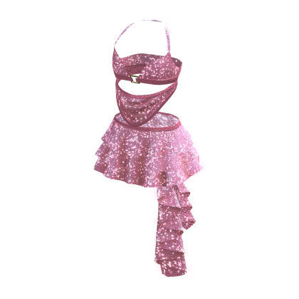 Glitter Y2K Pink Ruffle Dress [Emissive] • DD26