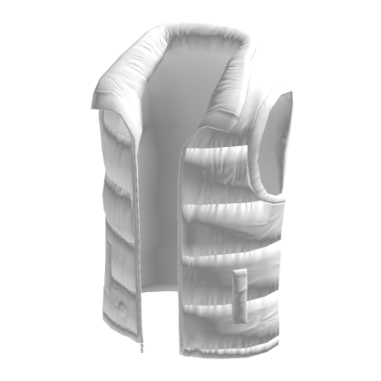 Streetwear Puffer Vest Top - White thumbnail