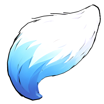 dark blue anime fox tail