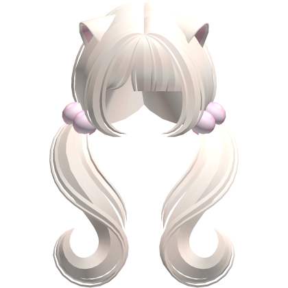 ♡ kawaii moe wavy pigtails w cat ears (beige)