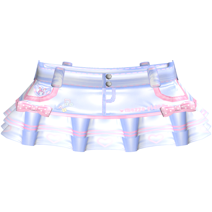 Cute Kawaii Light Denim Mezzo Piano Skirt 3.0