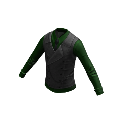 Formal Shirt w/ Vest & Tie | Gray Green thumbnail