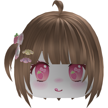 Brown Kawaii Short Bob W/ Mini Pigtail