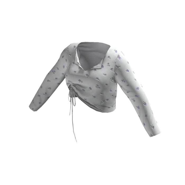 [FDDUGC]Floral Crop Top(white)