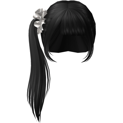 jirai kei cute side ponytail w scrunchie in black