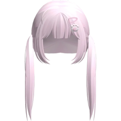 kawaii pink pigtails w hairclip Roblox decal