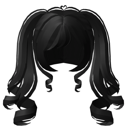 . ‿ ♡ wavy angel double curl pigtails black !