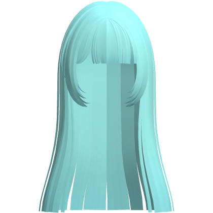 ♡ adorable long hime cut in teal