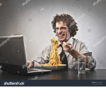 eating spaghetti