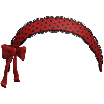 Doll Lace Ladybug Red Headband w Bow 