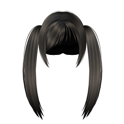brown ombre fade emo goth messy bangs pigtails Roblox item