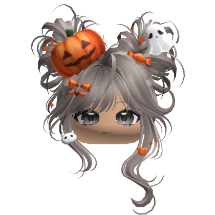 Halloween Pumpkin Buns w/ Bows (Ash) Roblox item