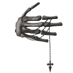 Skeleton Hand Covering Face w/ Emo Chain Trendy
