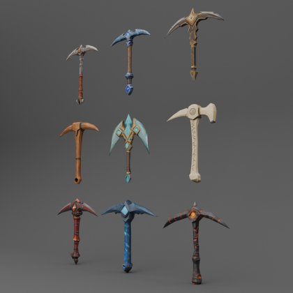 Elemental Pickaxe Pack - Fantasy Tools & Weapons preview 1