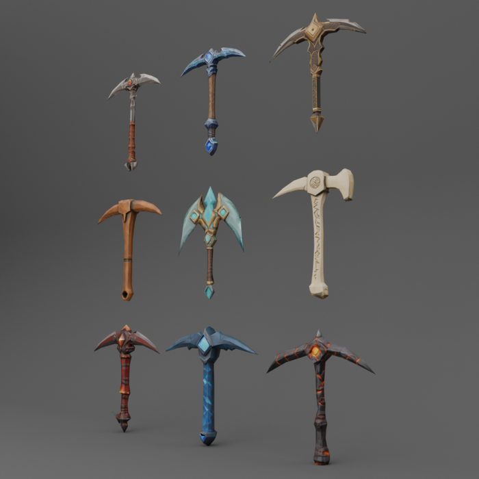 Elemental Pickaxe Pack - Fantasy Tools & Weapons preview 1