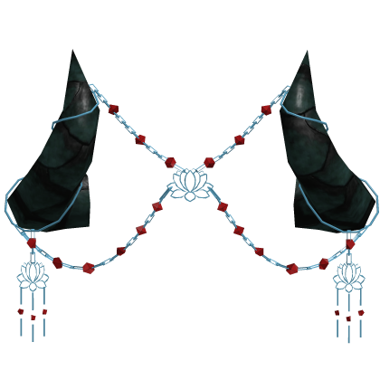 Black Celestial Lotus Chain Horns - Red Roblox item