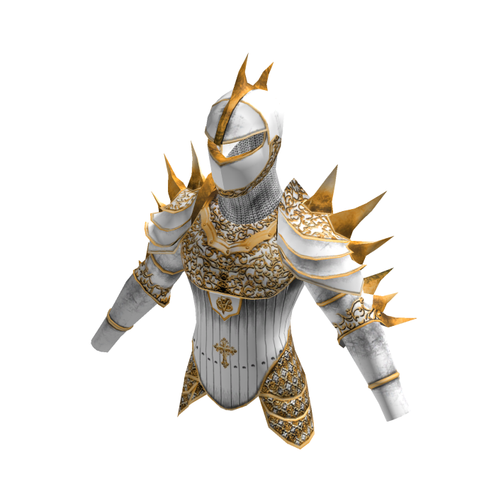 Medieval Knight Spiky Armor Top White Gold