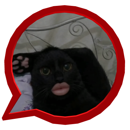 Red Circle   Huge Lips Black Cat 