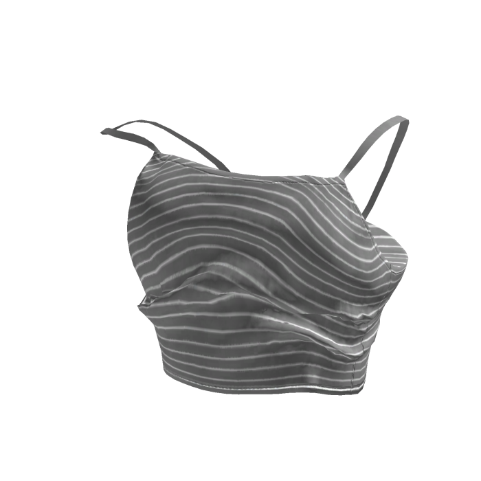 💜 Casual Striped Cami Crop Top_Grey