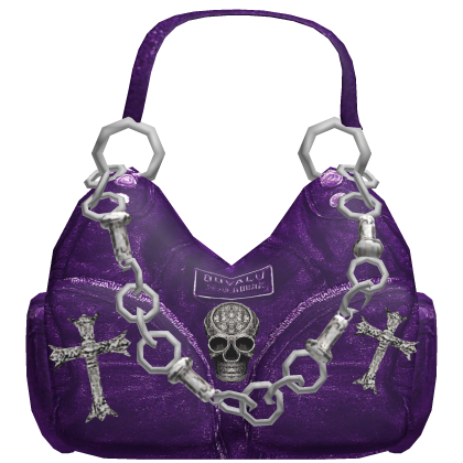 Y2k Grunge Skull Cross Purse (Purple) thumbnail