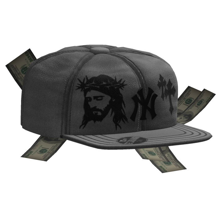 Sideswept Fitted Gray Money Cap