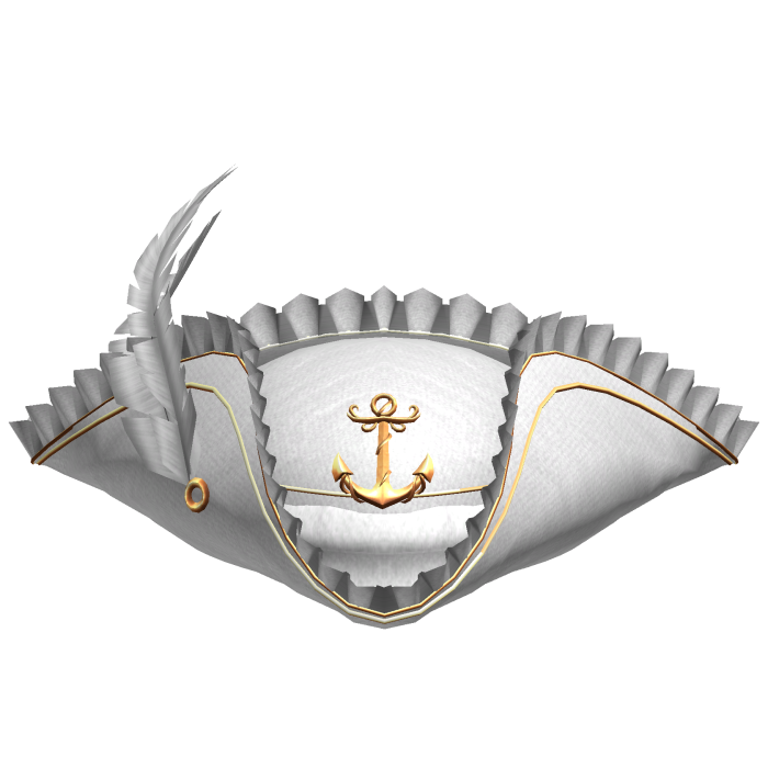 Ruffled Pirate hat with gold details - White