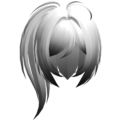 moe emo high messy side ponytail white black