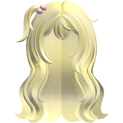 princess side ponytail long wavy yellow hair Roblox item
