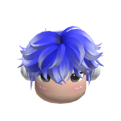 Anime Face Head & Blue Hair Headphones thumbnail
