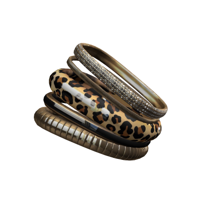 Leopard Print Gold Bracelets 2000s Y2K Cheetah