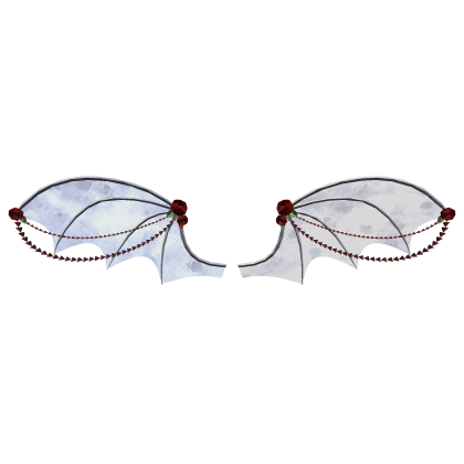 Pretty White Vampire Wings with Roses Roblox item