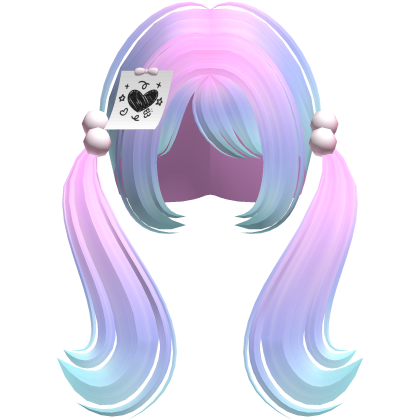 ♡ cute low pigtails y2k moe hair bangs (pastel) Roblox item