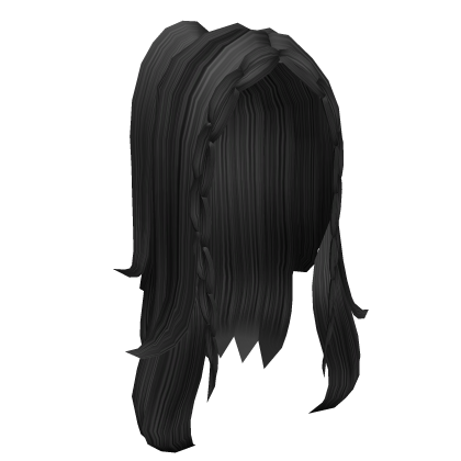 Roblox Item Gyaru Half Up Braided Bangs in Black