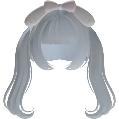 cute blue doll bunny bow pigtails Roblox item