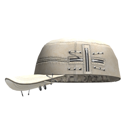 Grunge Zipper Cap Beige