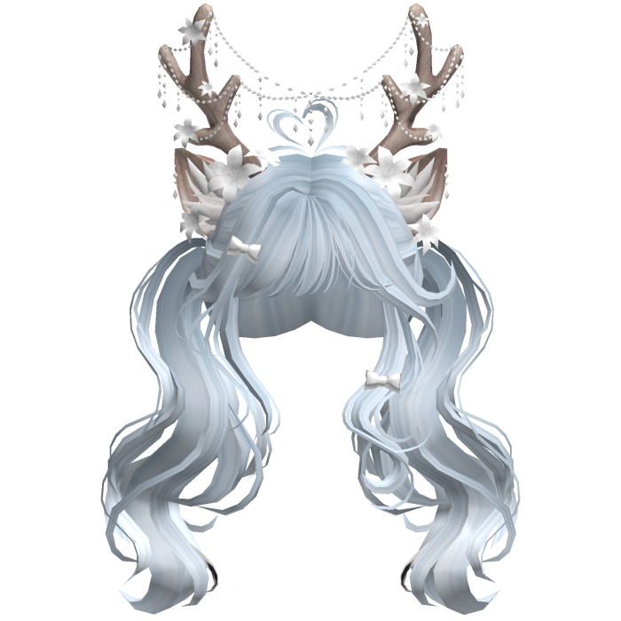Ethereal Christmas Fairy Fawn Pigtails w/ Antlers
