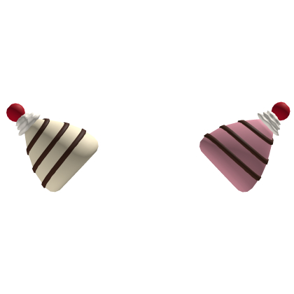 Cute Dessert Chocolate Pastel Horns Cream & Cherry