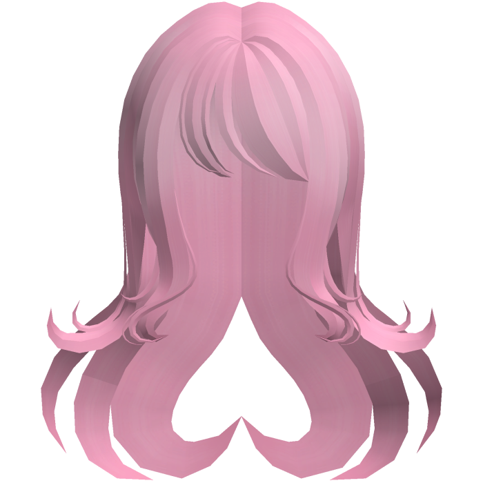 adorable dolly heart flowy long hair hot pink