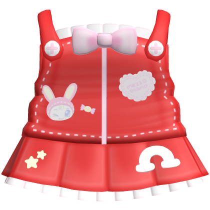 ♡: cute mezzo piano overalls in red