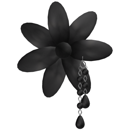 [Hair Clip] Black Flower with Pendants Roblox item