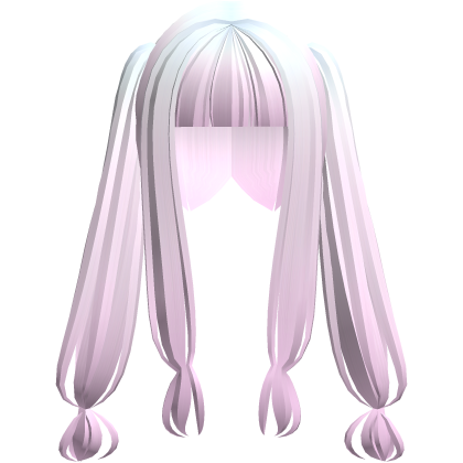 kawaii japanese straight pigtails ombre blue pink