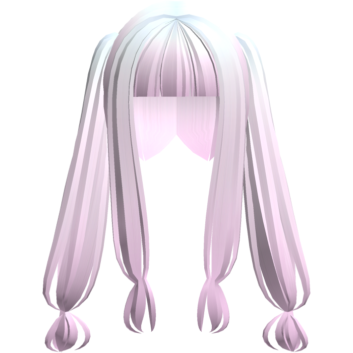 kawaii japanese straight pigtails ombre blue pink