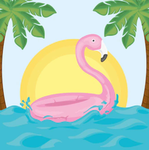 |-Cocos flamingo flock-|