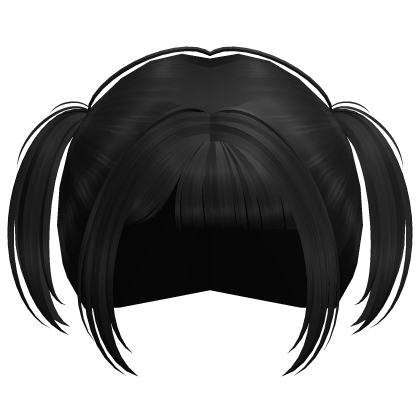 cute black pigtails hair