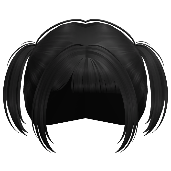 cute black pigtails hair