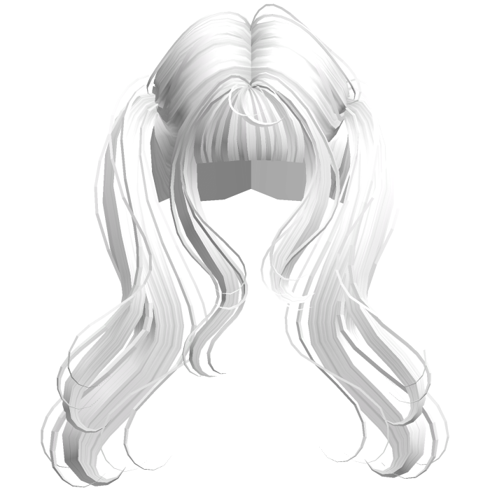 White Cute Flowy High Pigtails