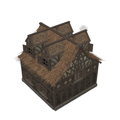 Cozy Hut Medieval Stone Brick Wood Home House Deco