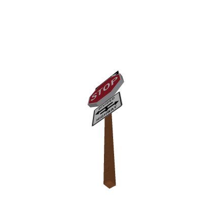 Stop Sign With Divided road and One way Sign