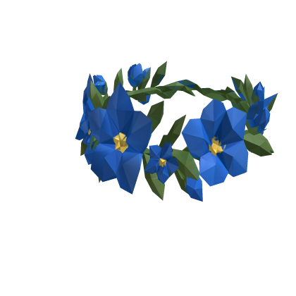 Low-poly Blue flower crown
